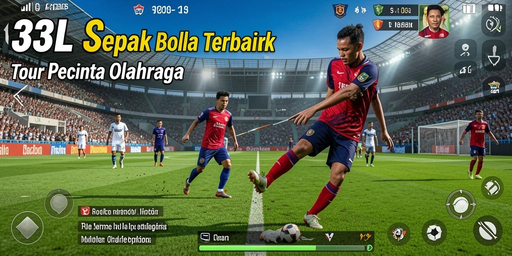 Gameplay 33L yang menegangkan dan seru saat bermain sepak bola.