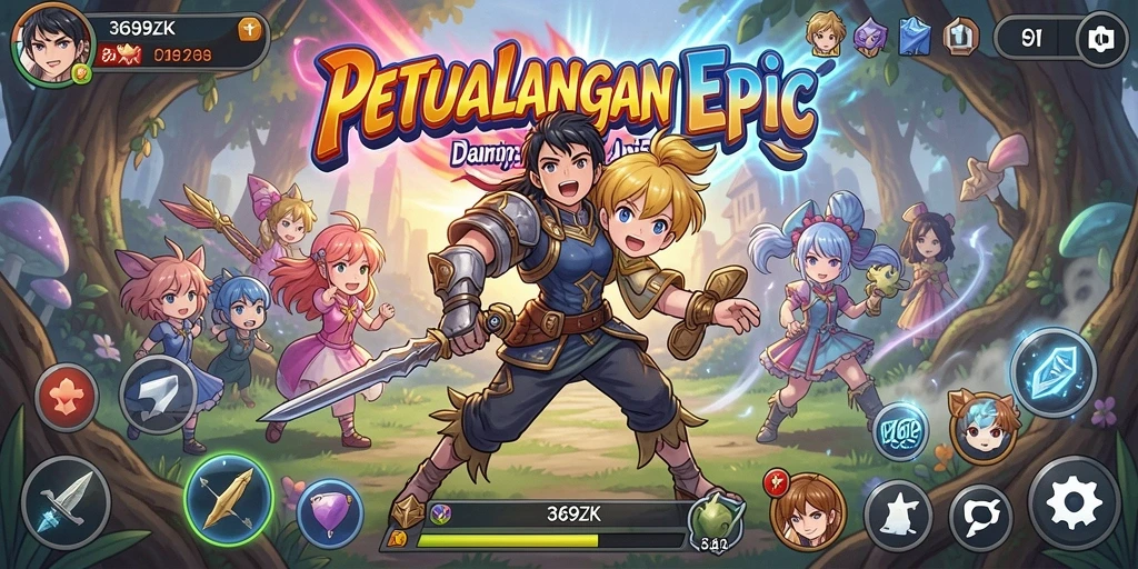 Tangkapan layar utama dari gameplay <strong>369ZK</strong> yang menampilkan aksi karakter anime.