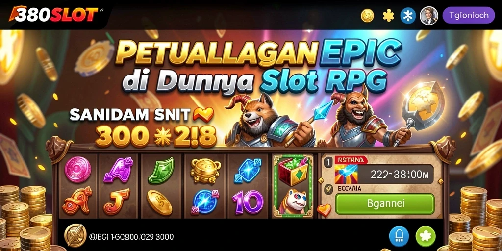 Tangkapan layar menunjukkan petualangan seru di 380SLOT dengan gameplay RPG.
