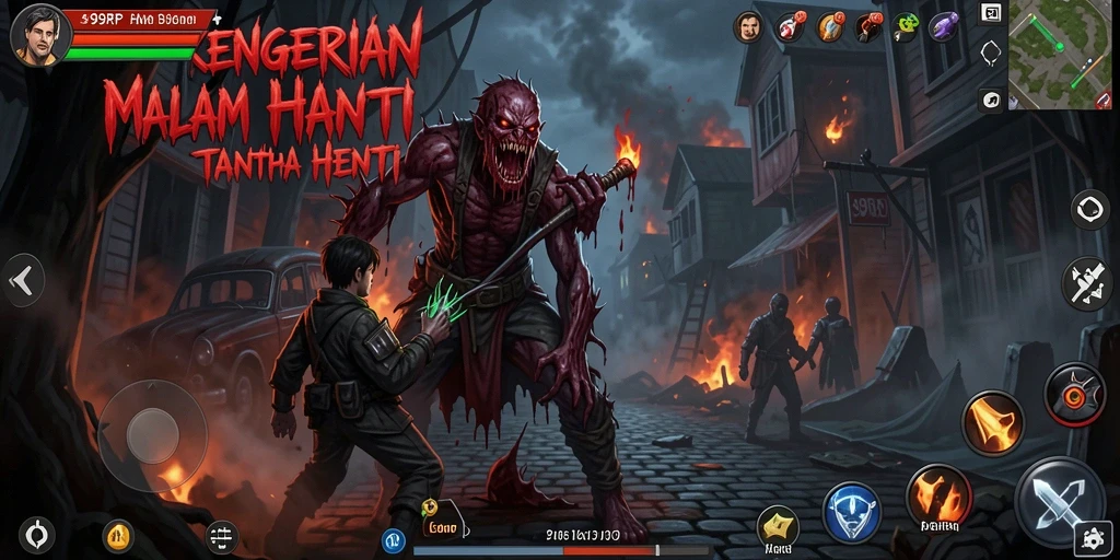 Screenshot menunjukkan gameplay mencekam dalam 99RP, penuh ketegangan dan kengerian.