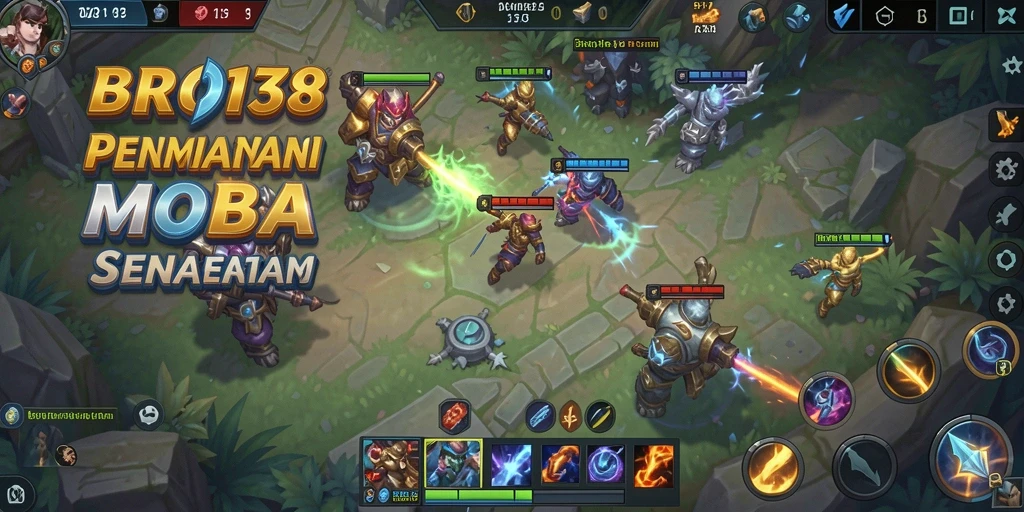 Tangkapan layar BRO138 menampilkan aksi intens dalam gameplay MOBA.