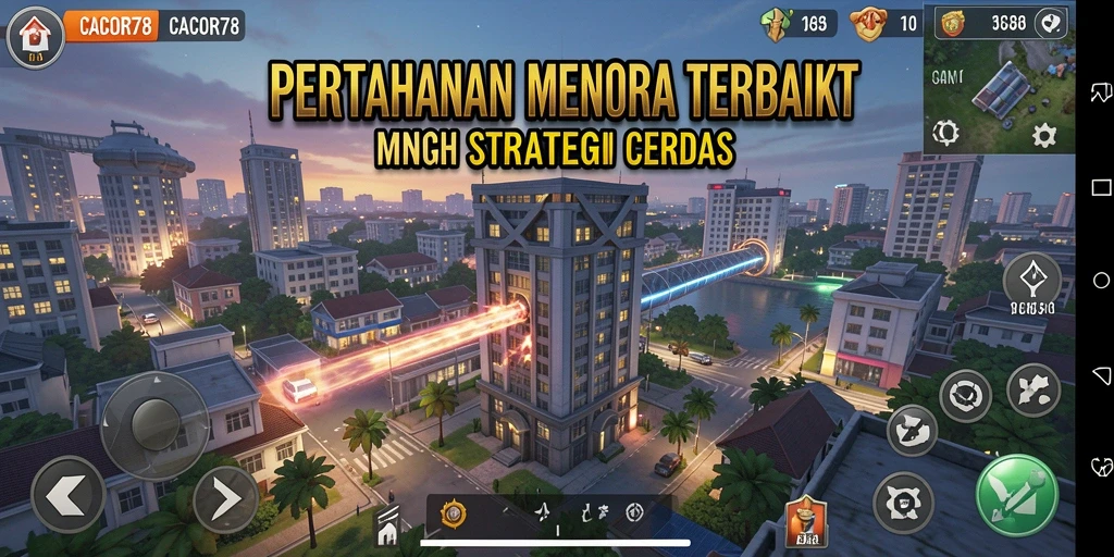 Tampilan gameplay mendebarkan CACOR78 di mana strategi menara diuji.