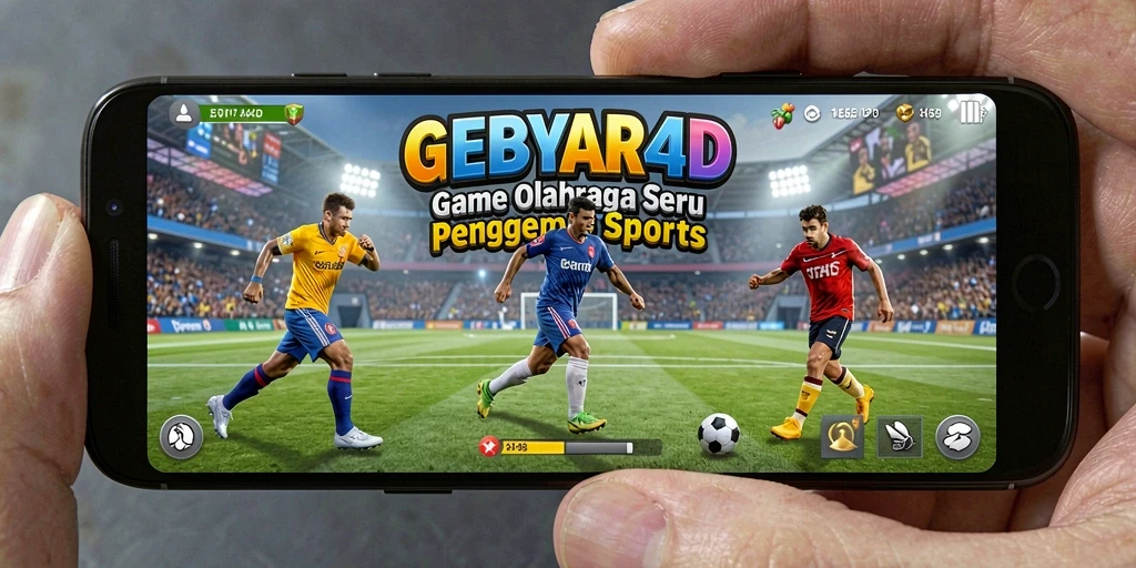 Tampilan GEBYAR4D menampilkan action seru dalam pertandingan olahraga.