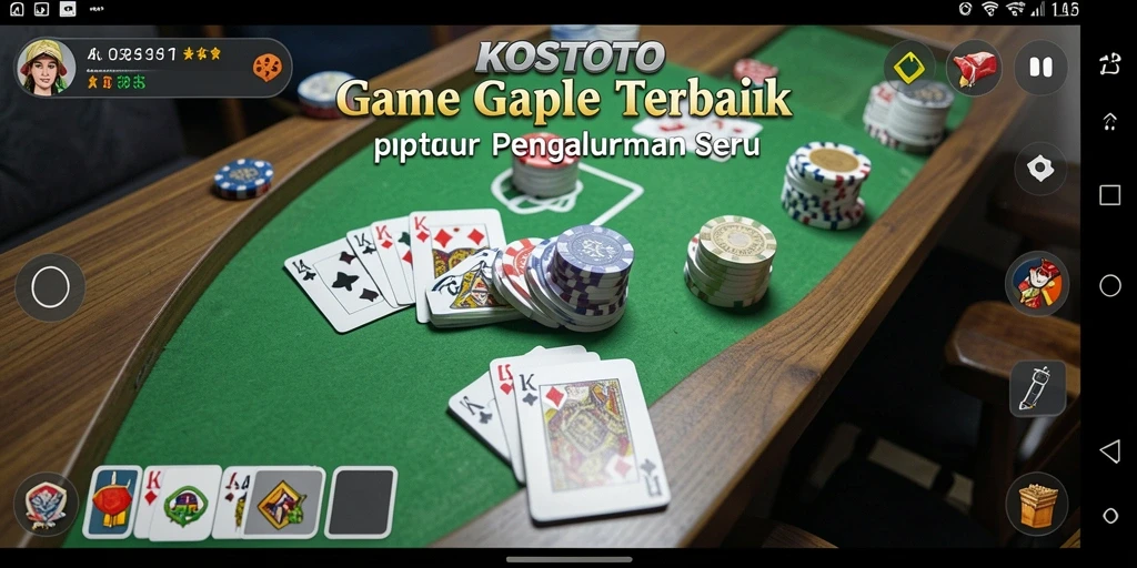 Screenshot gameplay KOSTOTO yang penuh aksi Gaple.