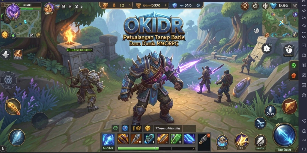Menampilkan aksi seru dalam game MMORPG OKIDR dengan grafis yang menakjubkan.