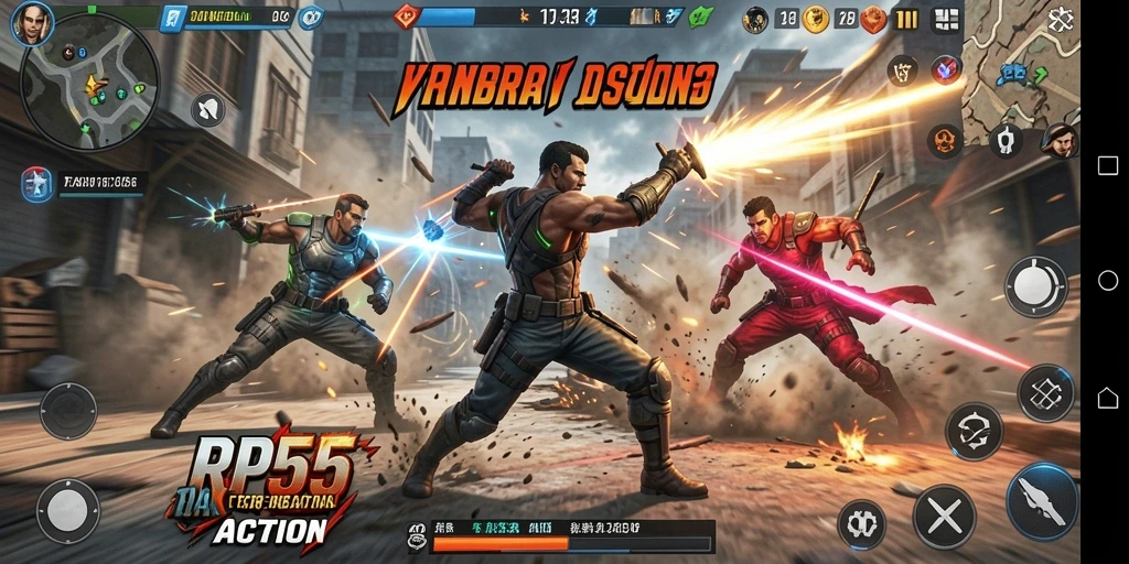 Gameplay RP55 menunjukkan pertarungan yang menegangkan dan dinamis.