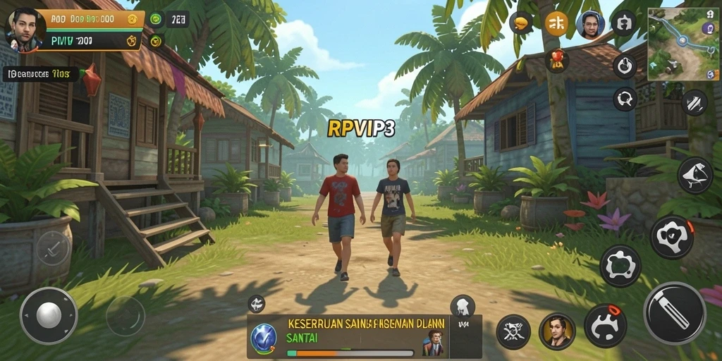 Tampilan nyata gameplay RPVIP3 yang penuh warna dan keseruan.