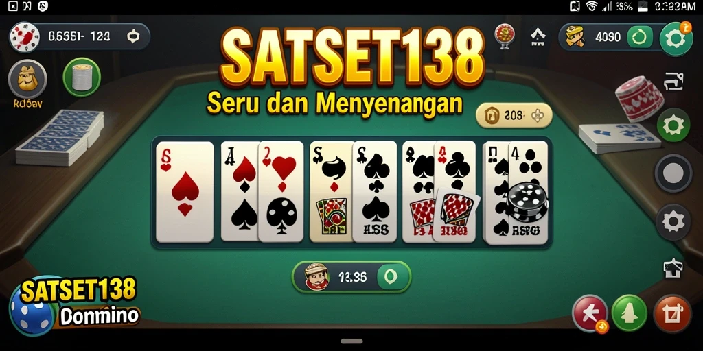 Tampilan gameplay seru dari SATSET138 saat bermain domino.